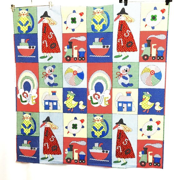 SPRING MILLS Halloween Panel of Colorful Quilting Block Prints VTG 90’s - Picture 10 of 13